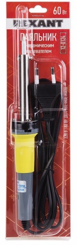 Паяльник с керамическим нагревателем Rexant Паяльник REXANT, керамический нагреватель, долговечное жало, 60 Вт, 230 В, серия "МАСТЕР" (12-0124)