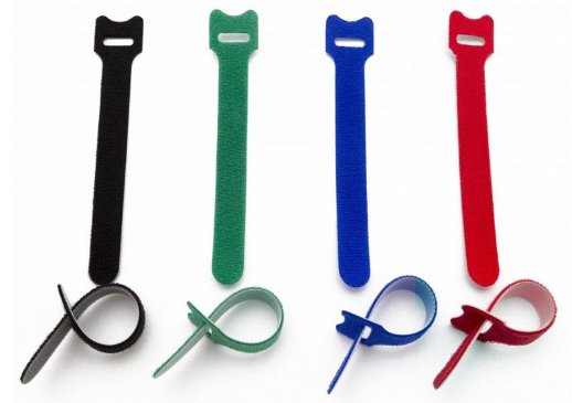 Стяжка-липучка Hyperline WASN-180-mix-10 (10 шт)