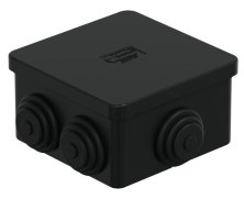 Коробка JBS070 70х70х40, 6 вых., IP44, черная (44056BL-1)