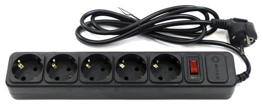 Сетевой фильтр 5 розеток, 3м, черный 5bites SP5B-130
