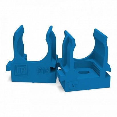 Крепление для труб под монтажный пистолет Промрукав Крепеж-клипса для труб для монтажного пистолета синяя D=20 (100 шт) (Промрукав)(PR13.0144)