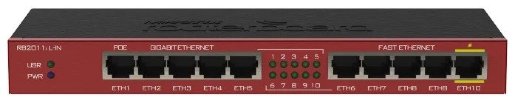 Коммутатор 10-портовый Gigabit Ethernet с PoE Mikrotik RB2011iL-IN