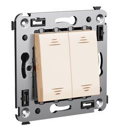 Переключатель ДКС Переключатель двухклавишный в стену Avanti ванильная дымка (4405114)