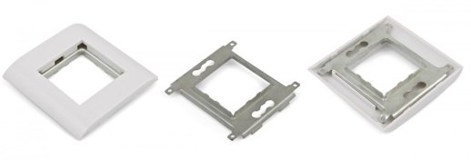 Лицевая панель 80х80мм для 2-х модулей 45х22.5 (аналогов Mosaic) Hyperline FP-M45-1-WH