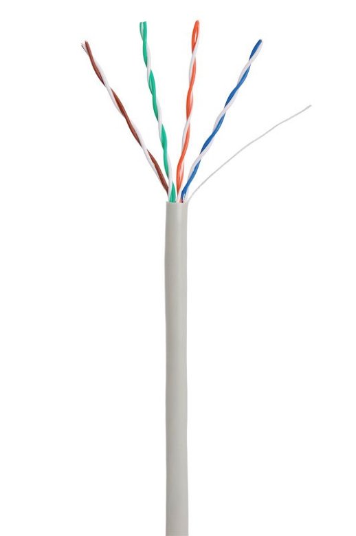 Кабель «витая пара» (LAN) для структурированных систем связи NETLAN U/UTP 4pair, Cat5e, In, PVC (EC-UU004-5E-PVC-GY)