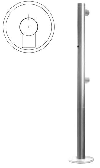 Стойка ограждения OXGARD Praktika Стойка ограждения односторонняя (2 муфты, отверстие под фиксатор прямо)