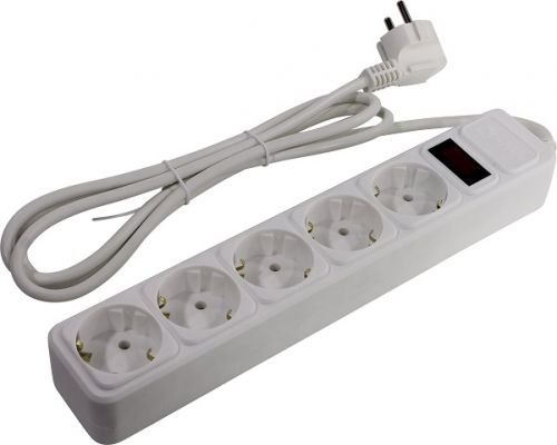 Сетевой фильтр 5 розеток, 1.8м, белый 5bites SP5W-118
