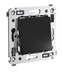 Выключатель ДКС Выключатель одноклавишный в стену Avanti черный квадрат (4402103)