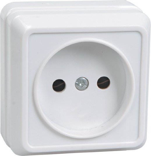 Розетка 1 местная без заземляющего контакта белая открытой установки "ОКТАВА" IEK РС20-2-ОБ белая (ERO10-K01-10-DC)