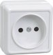 Розетка 1 местная без заземляющего контакта белая открытой установки 