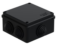 Коробка JBS100 100х100х55, 6 вых., IP55, черная (44007BL-1)