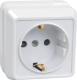Розетка 1 местная с заземляющим контактом открытой установки 