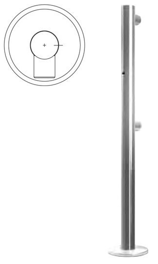 Стойка ограждения OXGARD Praktika Стойка ограждения односторонняя (2 муфты, отверстие под фиксатор справа)