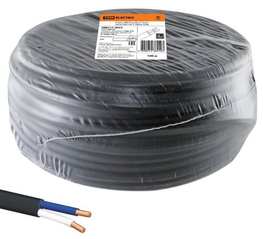 Кабель силовой огнестойкий, не распространяющий горение, с низким дымо- и газовыделением РЭМЗ г.Рыбинск ВВГ-П нг(А)-LS 2х1,5 ок(N)-0,66 ГОСТ