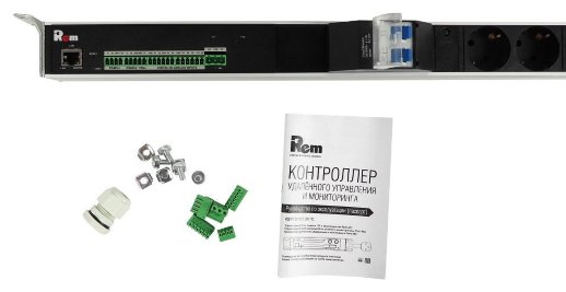 Блок силовых розеток с контроллером REM R-MC1-32-8x2S-A-1820-K