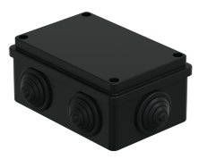 Коробка JBS120 120х80х50, 6 вых., IP55, черная (44008BL-1)