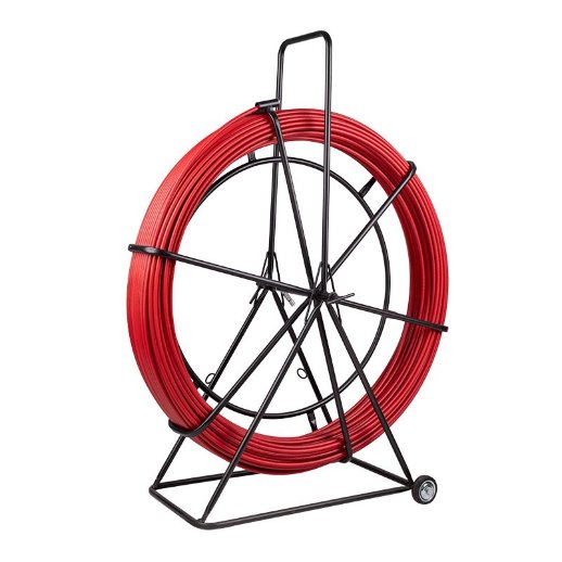 Протяжка кабельная Rexant Протяжка кабельная (УЗК в тележке), стеклопруток d=11,0 мм, 150 м красная (47-1115)