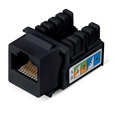 Вставка Keystone Jack RJ-45 CABEUS KJ-RJ45-Cat.6-90-BK (9483c)