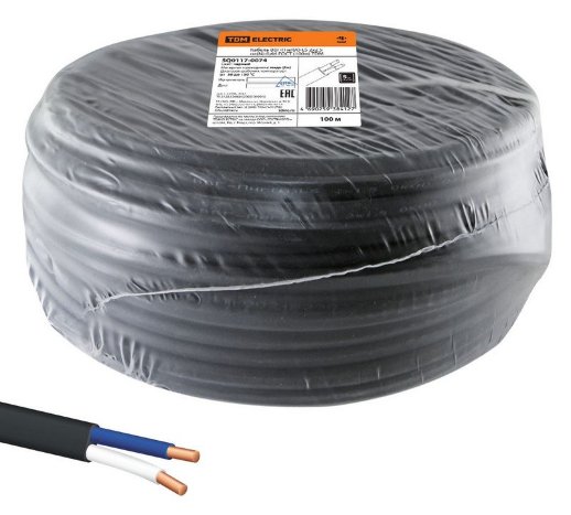 Кабель силовой огнестойкий, не распространяющий горение, с низким дымо- и газовыделением РЭМЗ г.Рыбинск ВВГ-П нг(А)-LS 2х2,5 ок(N)-0,66 ГОСТ