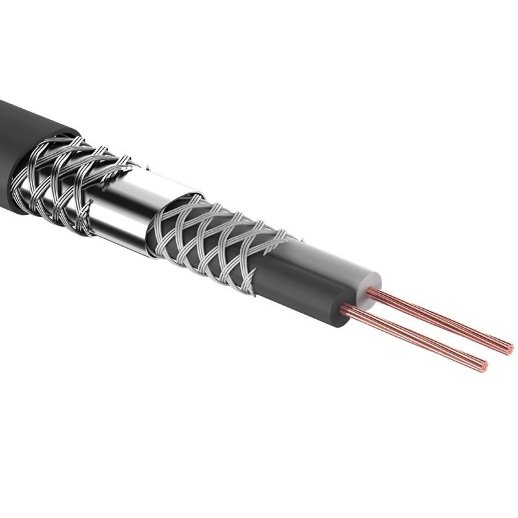 Кабель «витая пара» Rexant Кабель микрофонный REXANT 2х0,25 мм?, ? 6,8 мм, черный, (100 м)(01-6029)