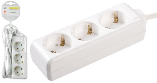 Удлинитель 3 места 2P+PE/3метра IEK У03 (WYP10-16-03-03-Z-N)