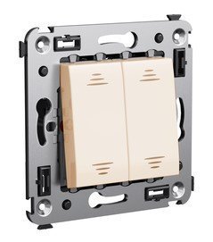 Выключатель ДКС Выключатель двухклавишный в стену Avanti ванильная дымка (4405104)