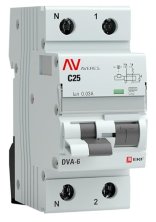 DVA-6 1P+N 25А (C) 30мА (AC) 6кА AVERES (rcbo6-1pn-25C-30-ac-av)