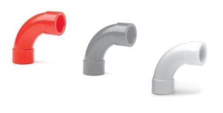 Поворот 90гр АБС красный Экопласт Ecoplast 49125-10 (уп.10)