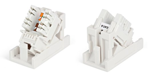 Вставка 45x22,5 с наклонным модулем RJ-45 категории 6 Hyperline SIP2K-C6-M45-22.5