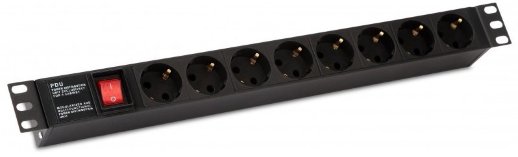 Блок розеток 19" Hyperline SHE19-8SH-S-IEC