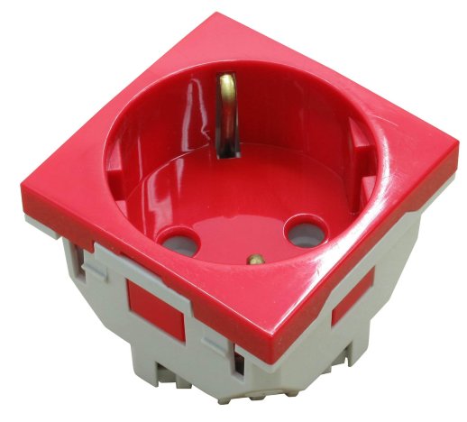 Розетка 2к+З Efapel Розетка 2к+З (45х45), красная (45131 SVM)