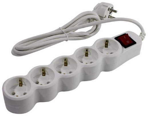 Сетевой фильтр 5 розеток, 1.8м, белый 5bites SP5W-218