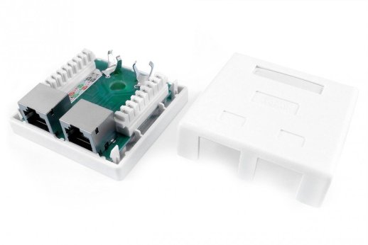 Розетка RJ-45 Hyperline SB1-2-8P8C-C6-SH-WH