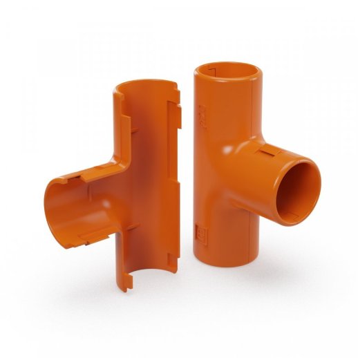 Тройник разборный D=20 оранжевый (Промрукав) (PR13.1158)