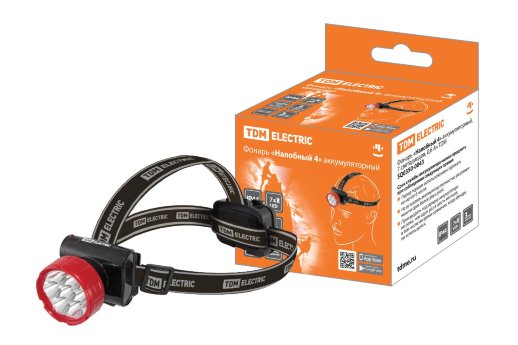 Фонарь налобный TDM ЕLECTRIC Фонарь «Налобный 4» аккумуляторный, 7 светодиодов, 0,6 Ач (SQ0350-0043)