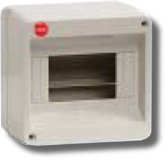 Щиток настенный ДКС Щиток настенный без дверцы 8 модулей IP40 серый (83608)