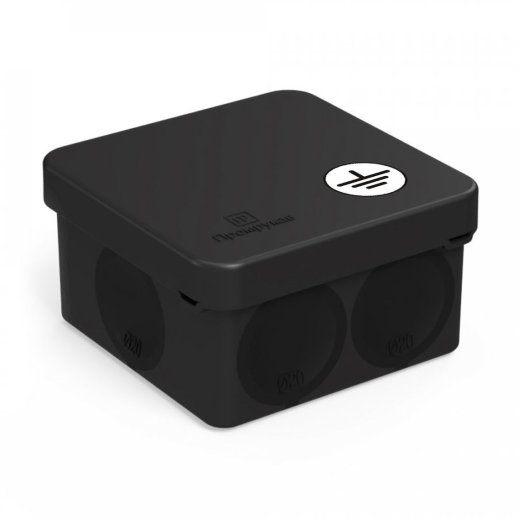 Коробка уравнивания потенциалов 70х70х40м для прямого монтажа двухкомпонентная безгалогенная (HF) черная (60-0200-9005-У)