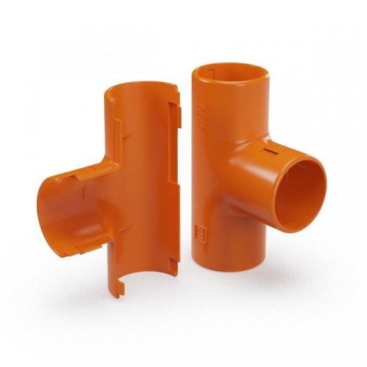 Тройник разборный D=25 оранжевый (Промрукав) (PR13.1160)