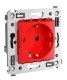Розетка ДКС Розетка в стену, 2P+E, с з/ш Avanti красный квадрат (4401003)