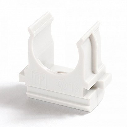 Крепление для труб ПВХ Промрукав Держатель D=40 белый (уп 15 шт) (PR.02740б)