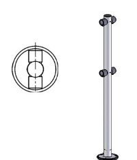 Стойка ограждения с муфтами OXGARD Praktika Стойка ограждения двухсторонняя (l-образная)