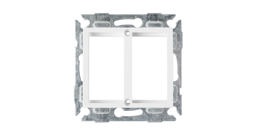 Адаптерная панель на 2 вставки формата Mosaic 22,5x45мм, с подрамником, белая NIKOMAX NMC-PV2MH-WW