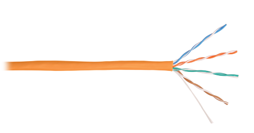 Кабель «витая пара» (LAN) для структурированных систем связи NIKOLAN U/UTP 4pair, Cat5e, Solid, In, LSZH (2100C-OR)