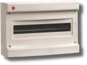 Щиток настенный ДКС Щиток настенный без дверцы 18 модулей IP40 серый (83618)