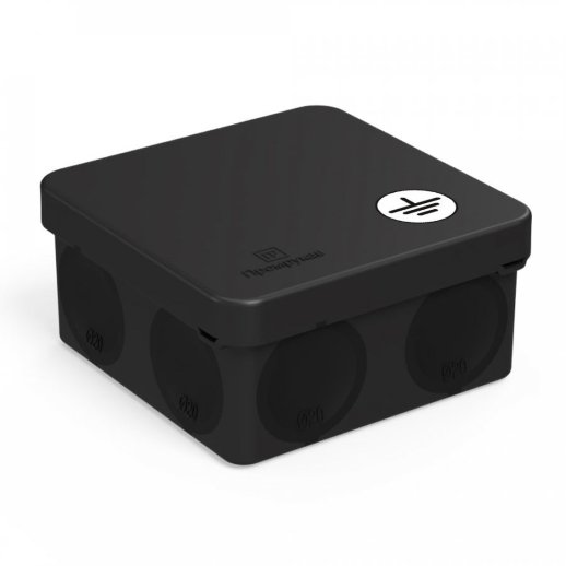 Коробка уравнивания потенциалов 80х80х40 для прямого монтажа двухкомпонентная безгалогенная (HF) черная (60-0210-9005-У)