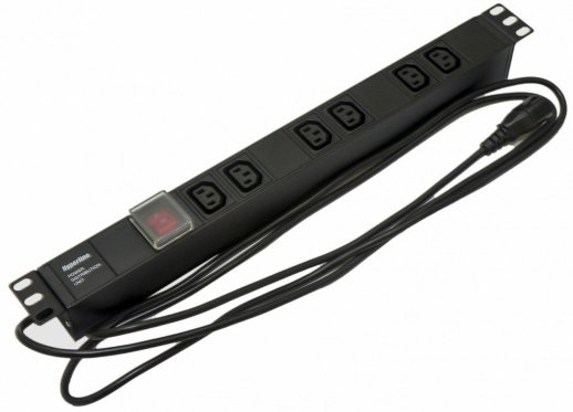 Блок розеток 19" Hyperline SHE19-6IEC-S-2.5IEC