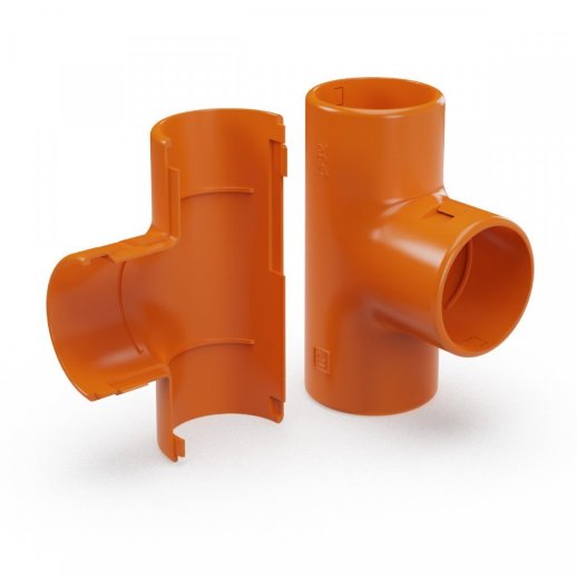 Тройник разборный D=32 оранжевый (Промрукав) (PR13.1163)