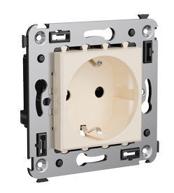 Розетка ДКС Розетка в стену, 2P+E, с з/ш Avanti ванильная дымка (4405003)