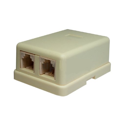 Телефонная розетка SUPRLAN Розетка настенная RJ-11, 6P4C, 2 порта (10-0306)