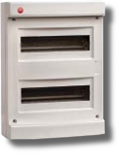 Щиток настенный ДКС Щиток настенный без дверцы 24 модуля IP40 серый (83624)